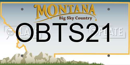 OBTS21 Montana License Plate