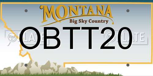 OBTT20 Montana License Plate