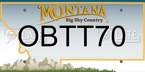 OBTT70 Montana License Plate