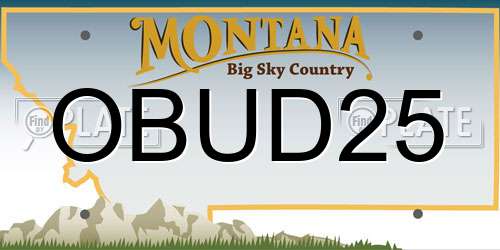 OBUD25 Montana License Plate