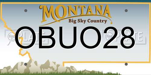 OBUO28 Montana License Plate