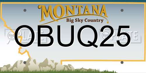 OBUQ25 Montana License Plate