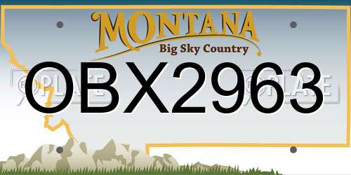 OBX2963 Montana License Plate