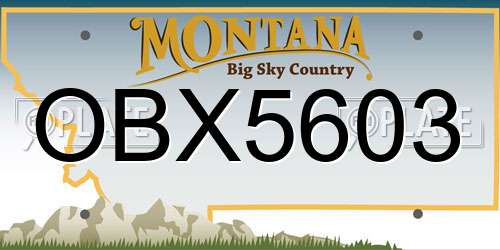 OBX5603 Montana License Plate