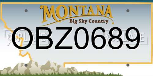 OBZ0689 Montana License Plate