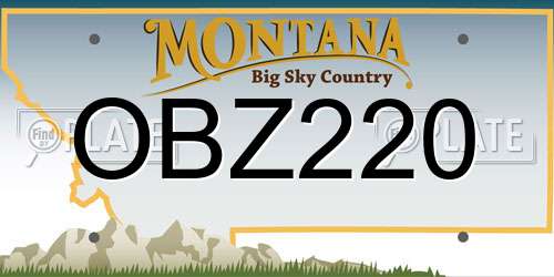 OBZ220 Montana License Plate