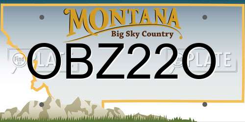OBZ22O Montana License Plate