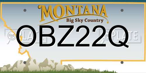 OBZ22Q Montana License Plate
