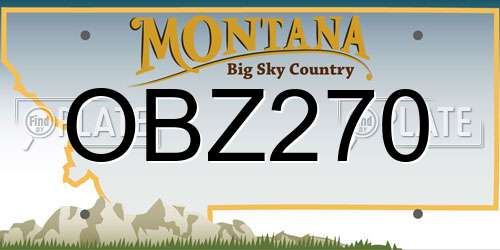 OBZ270 Montana License Plate
