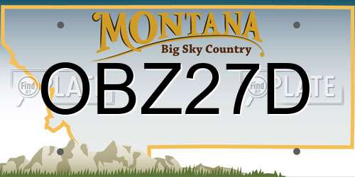 OBZ27D Montana License Plate