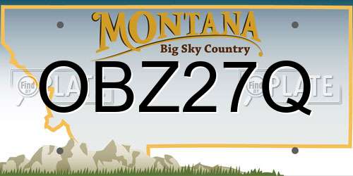 OBZ27Q Montana License Plate