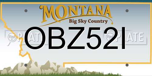 OBZ52I Montana License Plate