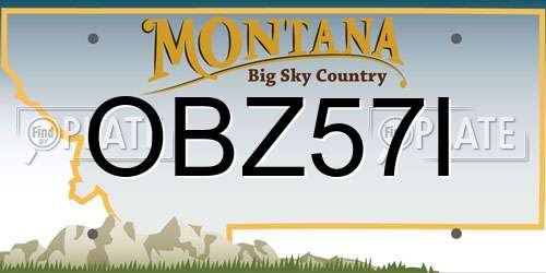 OBZ57I Montana License Plate