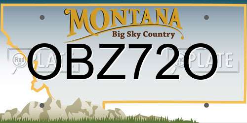 OBZ72O Montana License Plate
