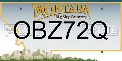 OBZ72Q Montana License Plate