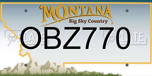 OBZ770 Montana License Plate