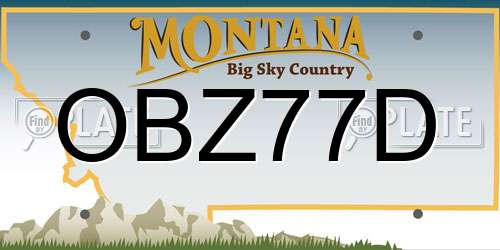 OBZ77D Montana License Plate