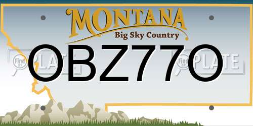 OBZ77O Montana License Plate