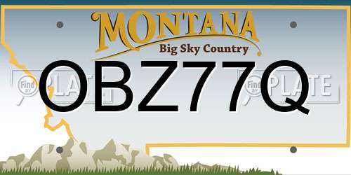 OBZ77Q Montana License Plate