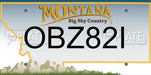 OBZ82I Montana License Plate