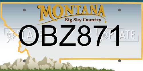OBZ871 Montana License Plate