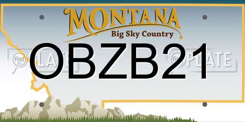 OBZB21 Montana License Plate