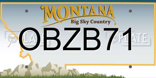 OBZB71 Montana License Plate