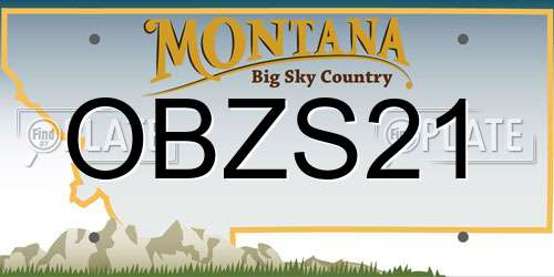 OBZS21 Montana License Plate