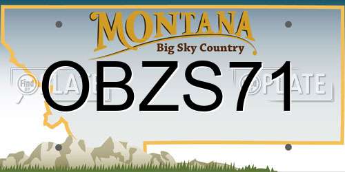 OBZS71 Montana License Plate
