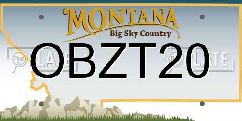 OBZT20 Montana License Plate
