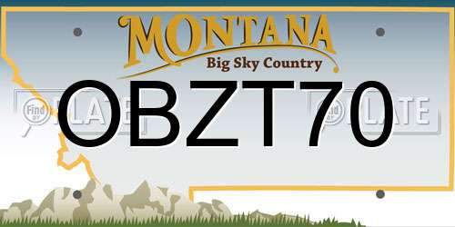 OBZT70 Montana License Plate
