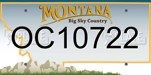 OC10722 Montana License Plate