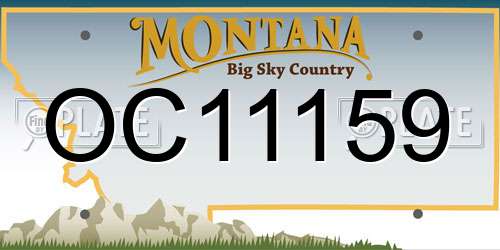 OC11159 Montana License Plate