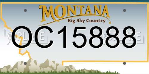 OC15888 Montana License Plate