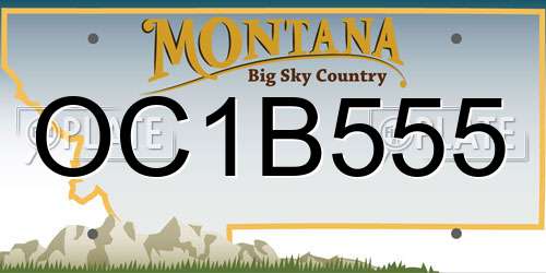 OC1B555 Montana License Plate