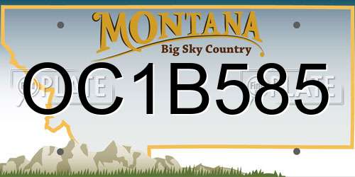 OC1B585 Montana License Plate