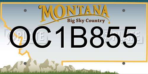OC1B855 Montana License Plate