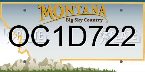 OC1D722 Montana License Plate