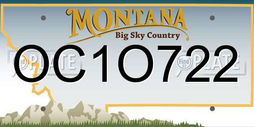 OC1O722 Montana License Plate