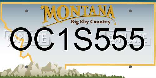OC1S555 Montana License Plate