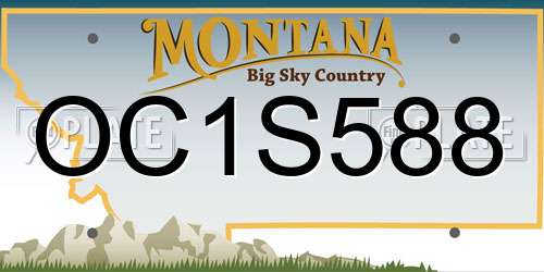 OC1S588 Montana License Plate