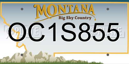 OC1S855 Montana License Plate