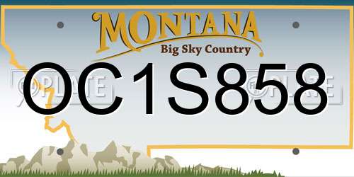 OC1S858 Montana License Plate
