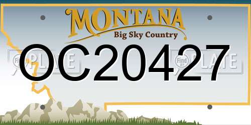 OC20427 Montana License Plate