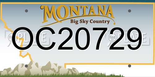 OC20729 Montana License Plate