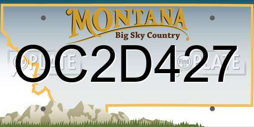 OC2D427 Montana License Plate