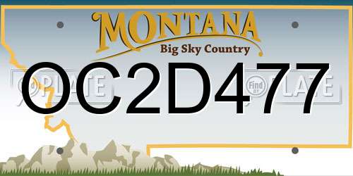 OC2D477 Montana License Plate