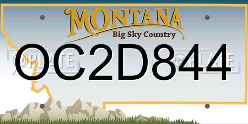 OC2D844 Montana License Plate