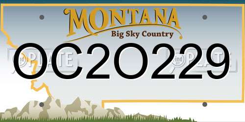 OC2O229 Montana License Plate