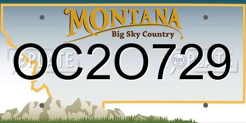 OC2O729 Montana License Plate